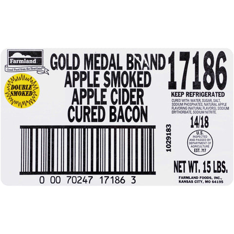 Apple Cider House Gold Medal Single Sliced Bacon - Gas Flushed, 14/18 Slice.