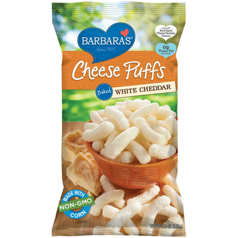 Barbaras Bakery Cheese Puff Bakes - White Cheddar, 5.5 Ounce -- 12 per case