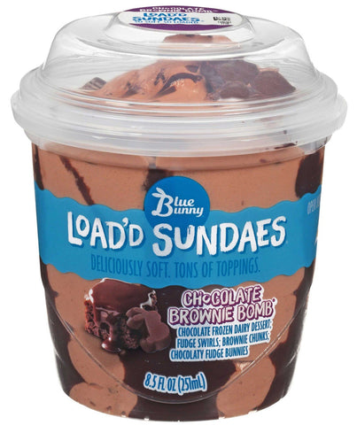 Blue Bunny Loadd Sundaes Chocolate Brownie Bomb Dessert Cup, 8.5 Fluid Ounce -- 12 per case