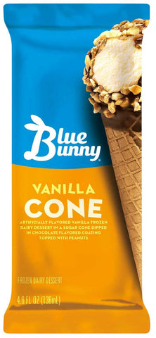 Blue Bunny Vanilla Ice Cream Cone, 4.6 Fluid Ounce -- 24 per case