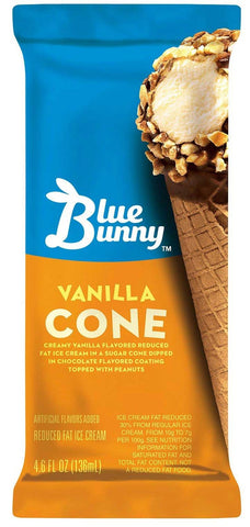 Blue Bunny Vanilla Ice Cream Cone, 4.6 Fluid Ounce -- 24 per case