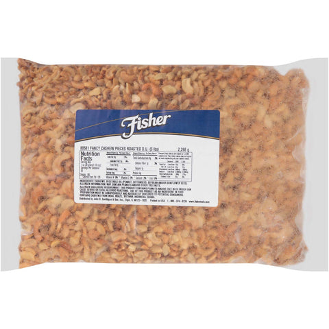 Fisher Large Roasted Cashew Nut Piece, 5 Pound.