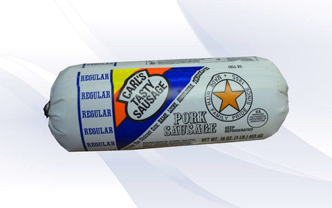 Carls Tasty Pork Sausage, 12 Pound.