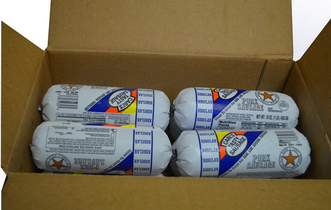 Carls Tasty Pork Sausage, 12 Pound.