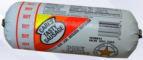 Carls Spicy Hot Pork Sausage, 1 Pound -- 12 per case