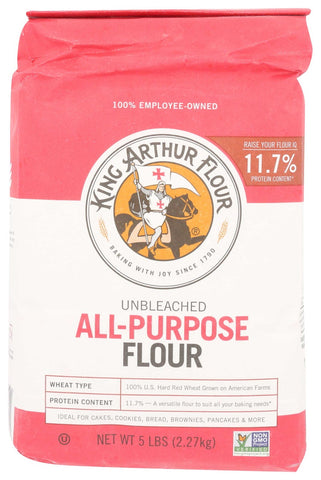 King Arthur Unbleached All Purpose Flour, 5 Pound -- 8 per case.