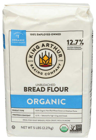 King Arthur Organic Bread Flour, 5 Pound -- 6 per case.