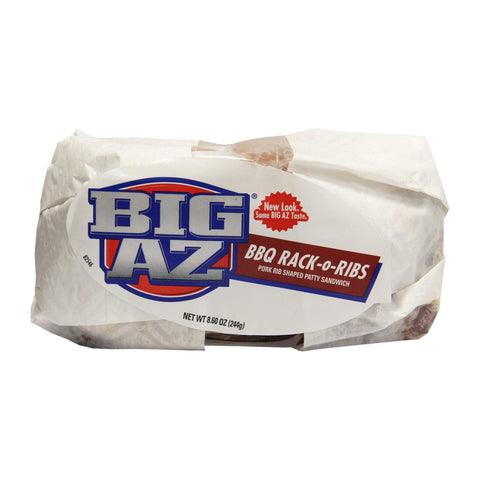 Advance Pierre Big Az Rack Oiled Ribs Barbecue Pork Sandwich, 8.6 Ounce -- 8 per case.