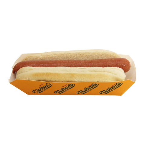 Advance Pierre Nathans Fully Cooked Jumbo Beef Hot Dog with Bun, 4.15 Ounce -- 12 per case