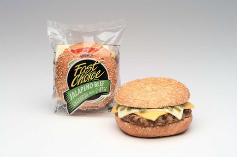 Advance Pierre Fast Choice Jalapeno Charbroil Cheeseburger with Cheese, 6 Ounce -- 12 per case.