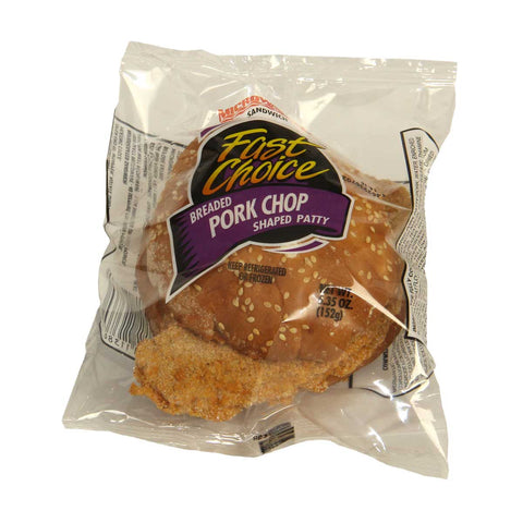 Advance Pierre Fast Choice Breaded Pork Chop Sandwich, 5.35 Ounce -- 12 per case.