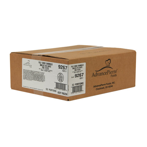 Advance Pierre Pork Rib Patty with Barbecue Sauce, 3.1 Ounce -- 52 per case.