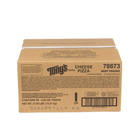 Schwans Tonys Smart Pizza Whole Grain Cheese Pizza, 4.6 Ounce -- 96 per case.