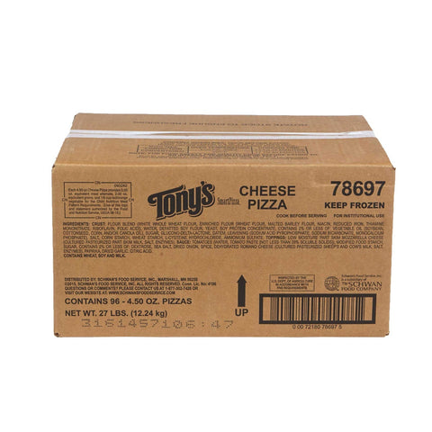 Schwans Tonys Smart Pizza Whole Grain Cheese Pizza, 4.5 Ounce -- 96 per case.