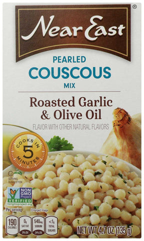 Near East Roasted Garlic and Olive Oil Pearled Couscous Mix, 4.7 Ounce -- 12 per case.