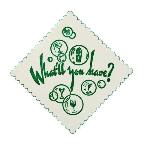 Royal 1 Color Green Beer Coaster -- 10000 per case.