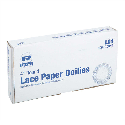 Royal Lace Doilie, 4 inch -- 10000 per case.