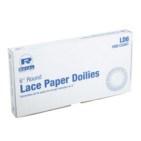 Royal Lace Doilie, 6 inch -- 10000 per case.
