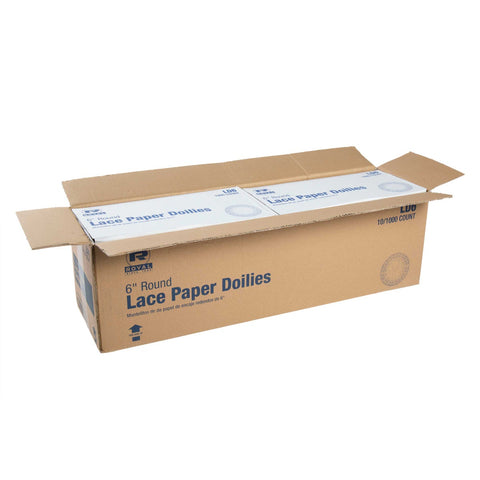Royal Lace Doilie, 6 inch -- 10000 per case.