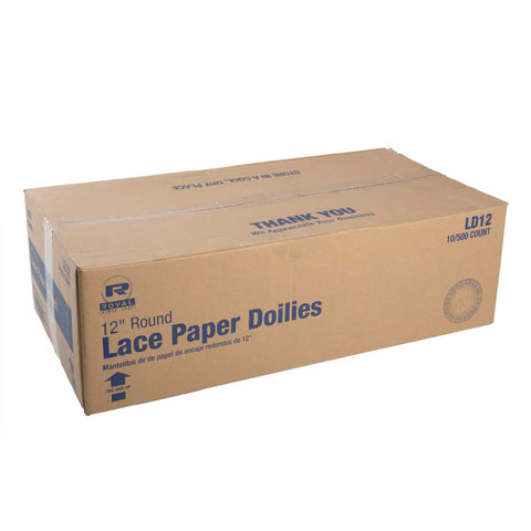 Royal Lace Doilie, 12 inch -- 5000 per case.