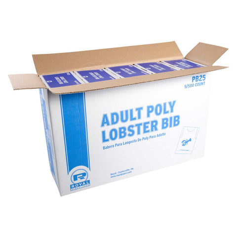 Royal Lobster Adult Poly Bib -- 2500 per case.