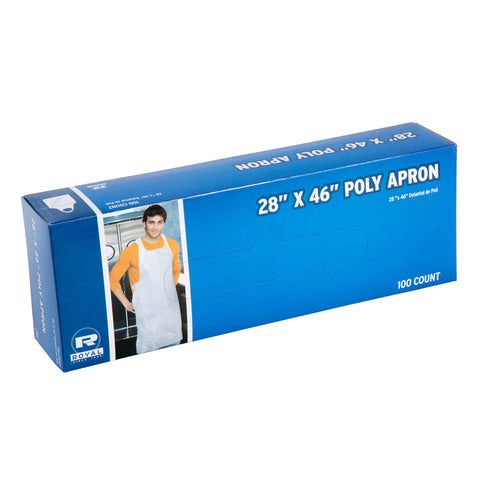 Royal Lightweight Poly Apron - Boxed, 100 count per pack -- 10 per case