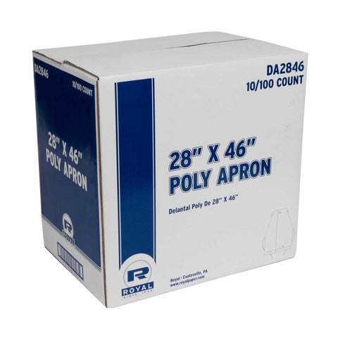 Royal Lightweight Poly Apron - Boxed, 100 count per pack -- 10 per case