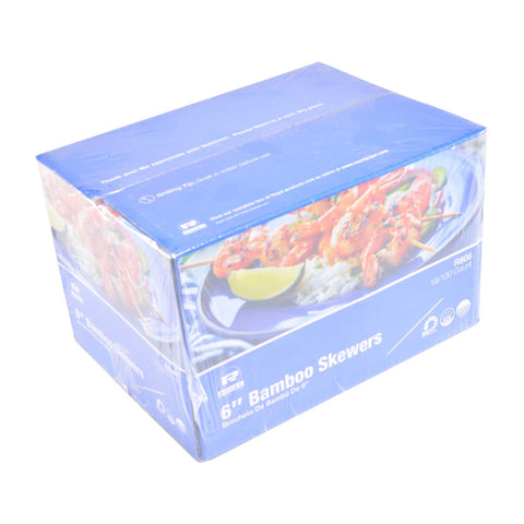 Royal 6 inch Bamboo Skewer, 100 count per pack -- 192 per case.