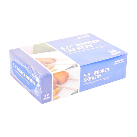 Royal 5.5 inch Wood Skewer, 1000 count per pack -- 10 per case.
