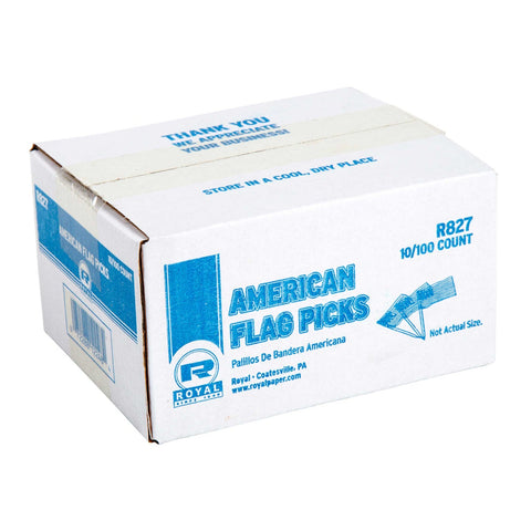 Royal American Flag Pick, 100 count per pack -- 200 per case.