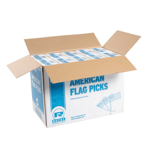 Royal American Flag Pick, 100 count per pack -- 200 per case.