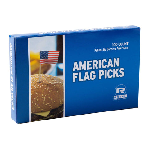 Royal American Flag Pick, 100 count per pack -- 200 per case.