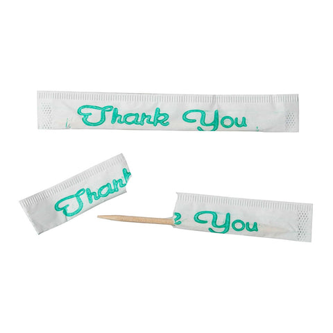 Royal Individual Paper Wrapped Mint Toothpick, 500 count per pack -- 12 per case.