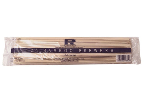 Royal 12 inch Bamboo Skewer, 100 count per pack -- 96 per case.