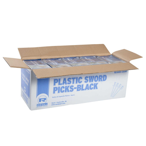 Royal Black Plastic Sword Pick -- 10000 per case.