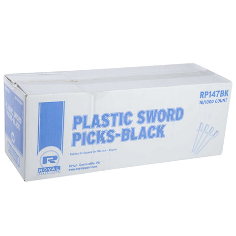 Royal Black Plastic Sword Pick -- 10000 per case.