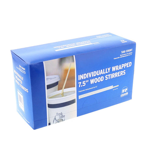 Royal Individually Wrapped Wood Coffee Stirrer, 7 1/2 inch -- 5000 per case.