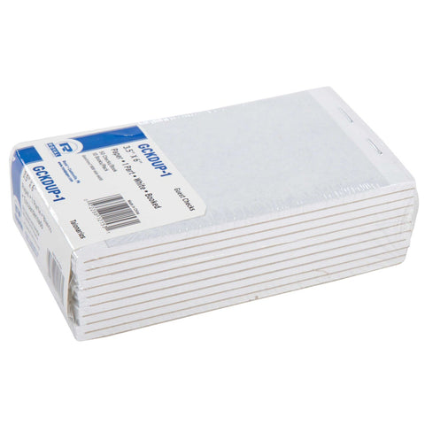 Royal White Booked 1 Part Unlined Guest Check Board -- 100 per case.