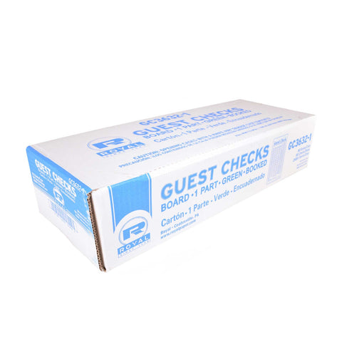 Royal Green Booked 1 Part 15 Lines Guest Check Board -- 50 per case.