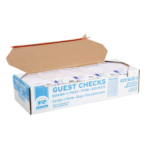 Royal Pink Booked 1 Part 15 Lines Guest Check Board -- 50 per case.
