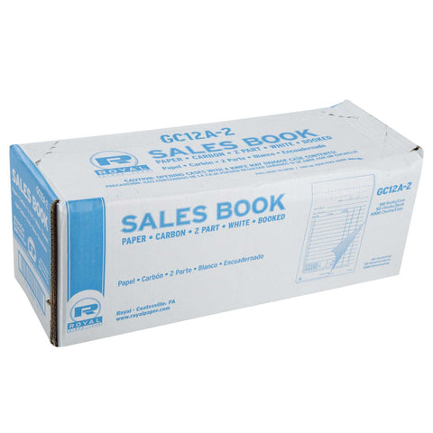 Royal White Booked 2 Part 13 Lines Carbon Sales Book Paper -- 100 per case.