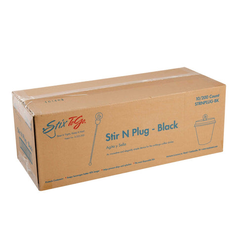 Royal Black Stir N Plug Stix -- 2000 per case.
