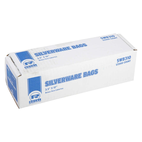 Royal High Density Silverware Bag, 3.5 x 10 inch -- 2000 per case.