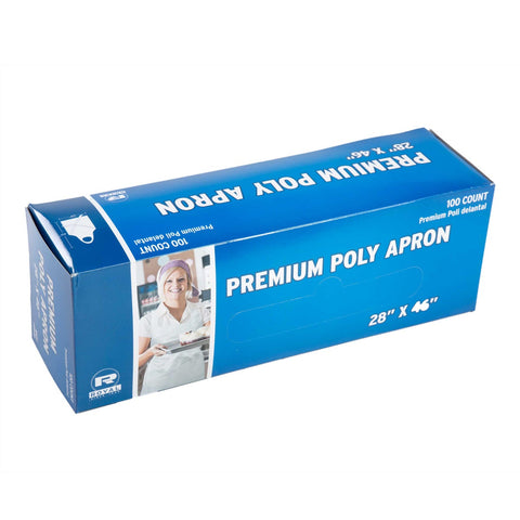 Royal 1.5 Mil Polyethylene Apron, 28 x 46 inch -- 500 per case.