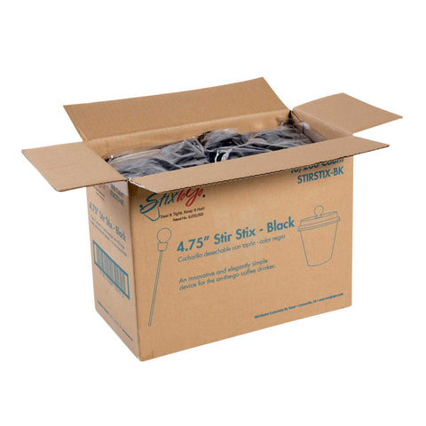 Pro Pak Black Stir Stix, 4.75 inch -- 2000 per case.