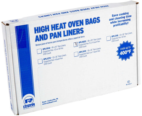 Royal High Heat Oven Pan Liner Only, 18 inch Width x 20 inch Length -- 100 per case