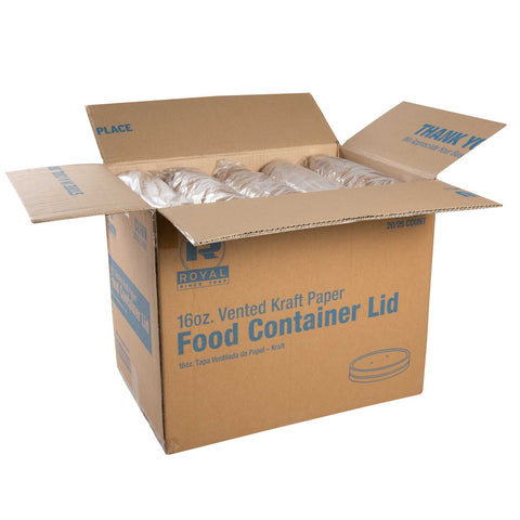 Royal Kraft Paper Vented Food Container Lid, 16 Ounce -- 500 per case.