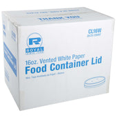 Royal White Vented Food Container Paper Lid, 16 Ounce -- 500 per case.