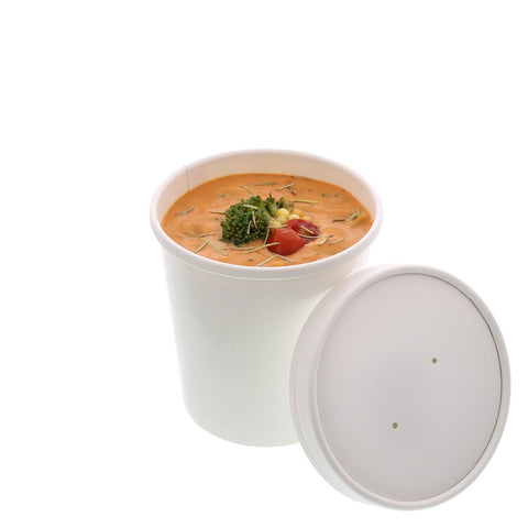 Royal White Vented Food Container Paper Lid, 16 Ounce -- 500 per case.