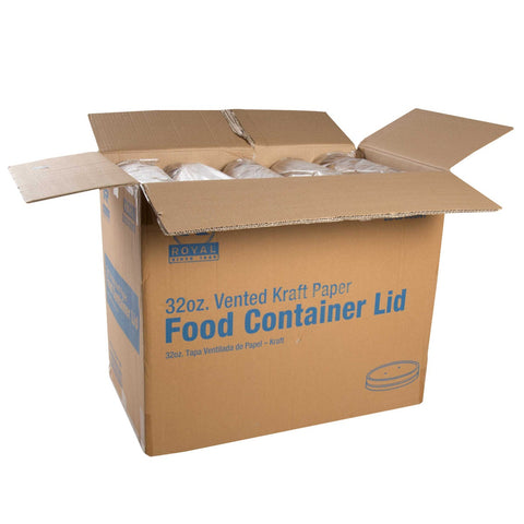 Royal Kraft Vented Paper Food Container Lid, 32 Ounce -- 500 per case.